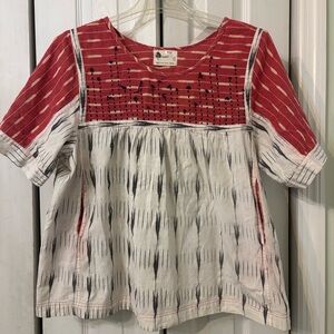 Red and White Women's Blouse